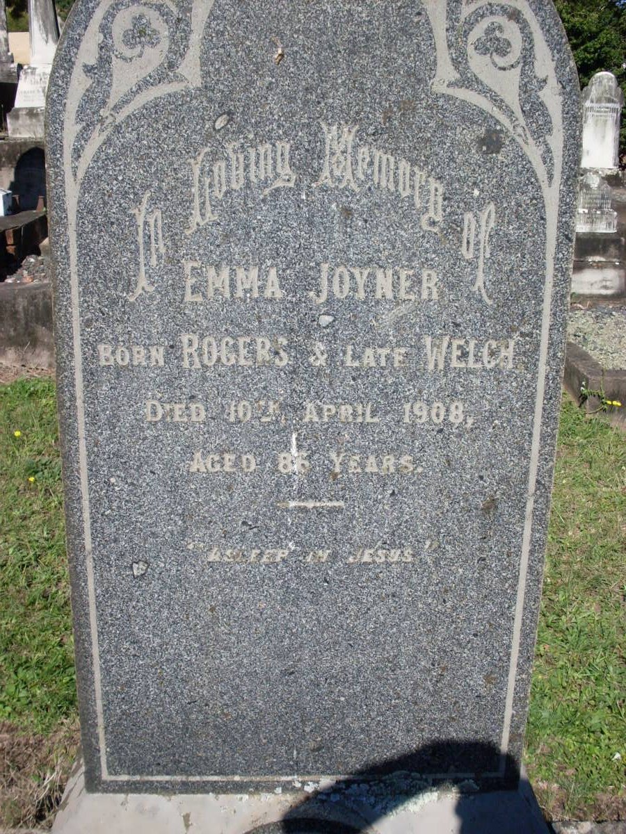 JOYNER Emma late WELCH nee ROGERS -1908