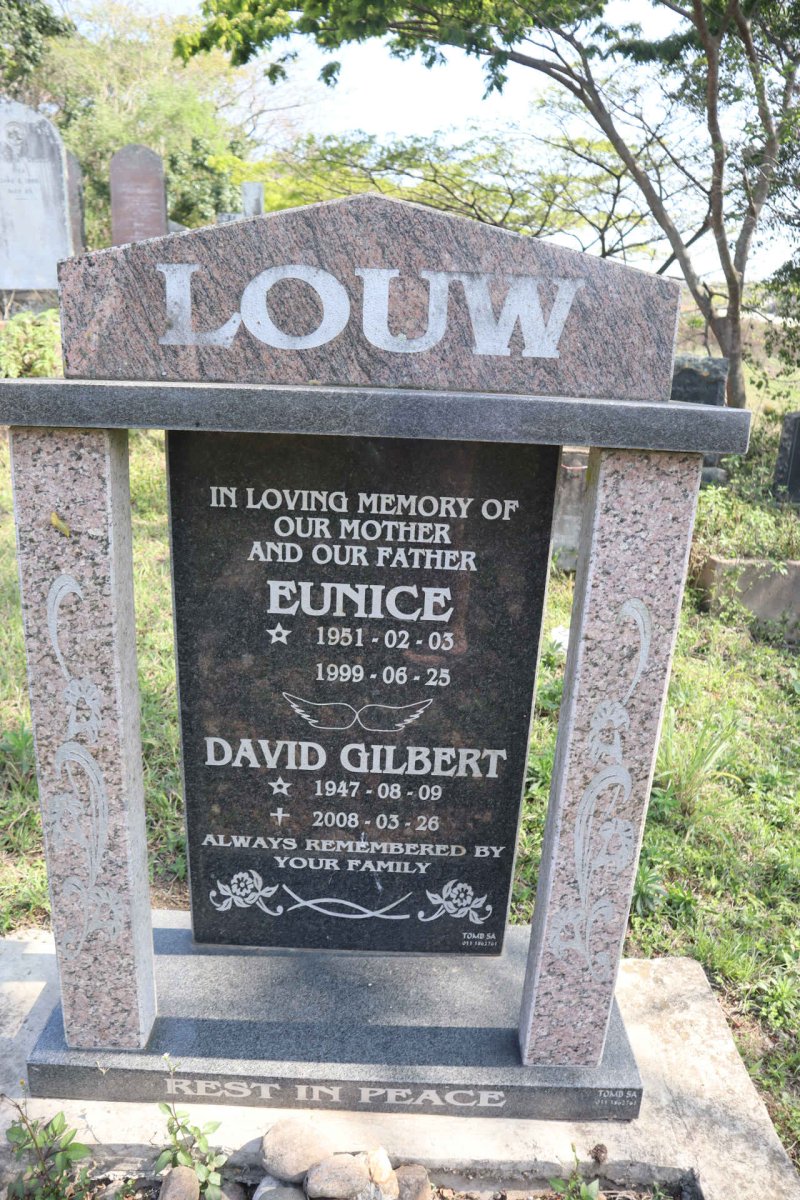 LOUW David Gilbert 1947-2008 & Eunice 1951-1999