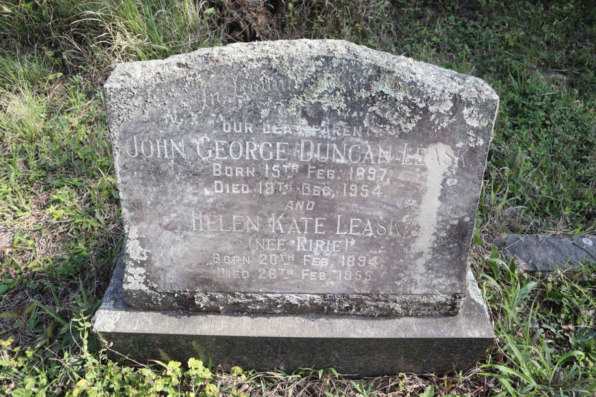 LEASK John George Duncan 1897-1954 & Helene Kate RIRIE 1894-1955