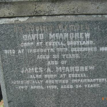 McANDREW David -1907 :: McANDREW James A -1909