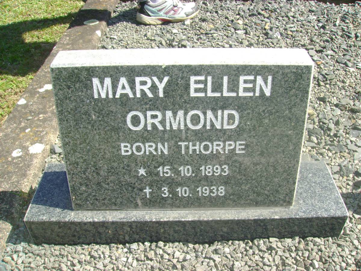 ORMOND Mary Ellen nee THORPE 1893-1938