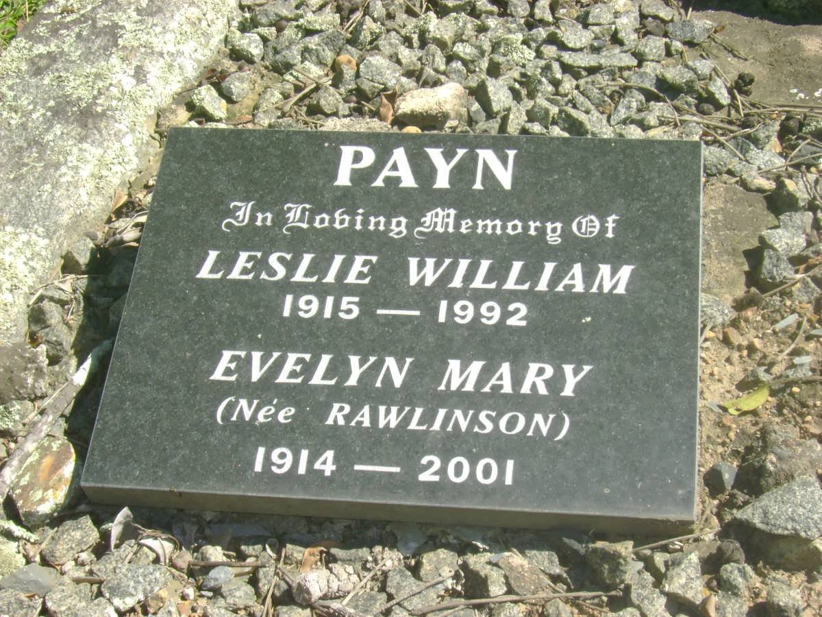 PAYN Leslie William 1915-1992 &amp; Evelyn Mary 1914-2001