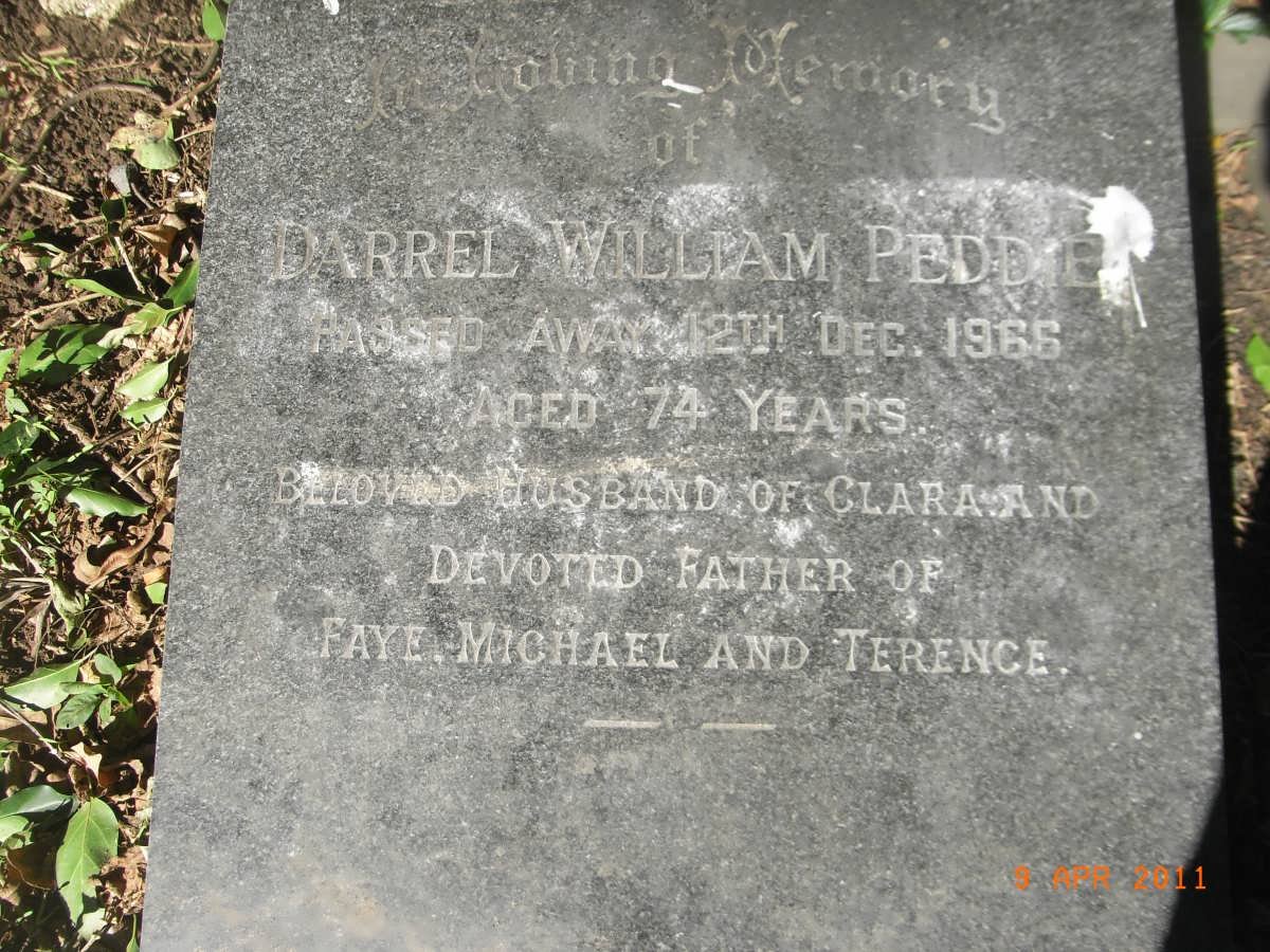 PEDDIE Darrel William -1966