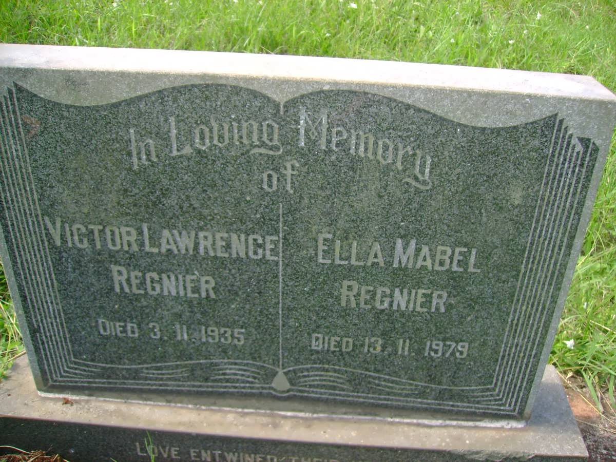 REGNIER Victor Lawrence -1935 &amp; Ella Mabel -1979