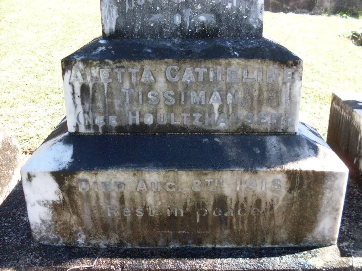 TISSIMAN Aletta Catheline nee HOULTZHAUSEN -1918