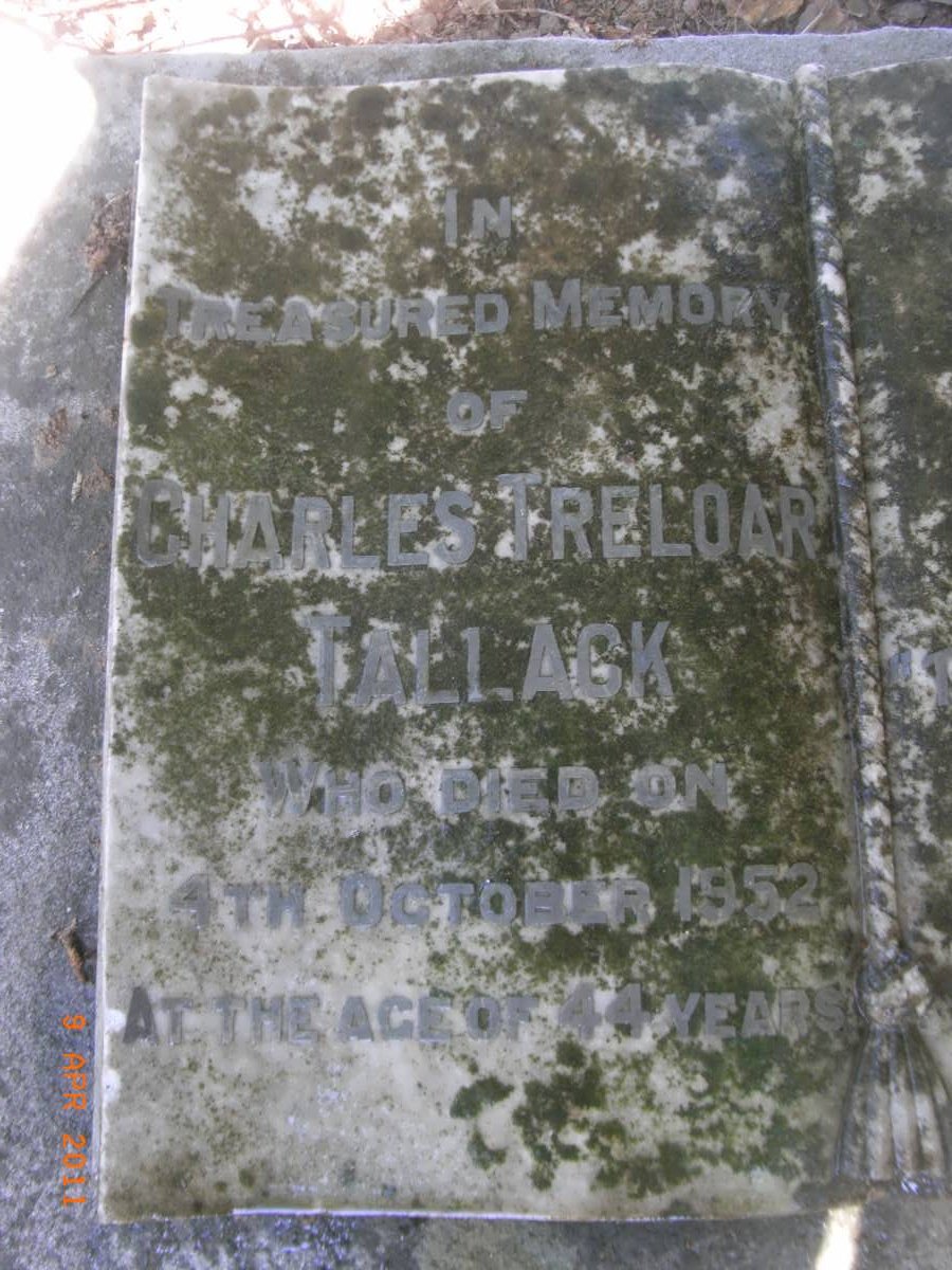 TALLACK Charles Treloar -1952