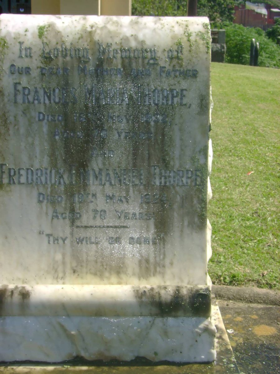 THORPE Fredrick Emmanuel -1935 &amp; Frances Maria -1932
