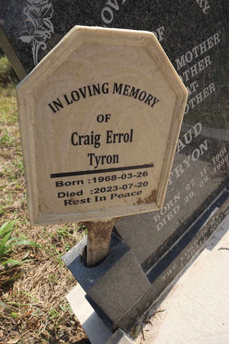 TRYON Craig Errol 1968-2023