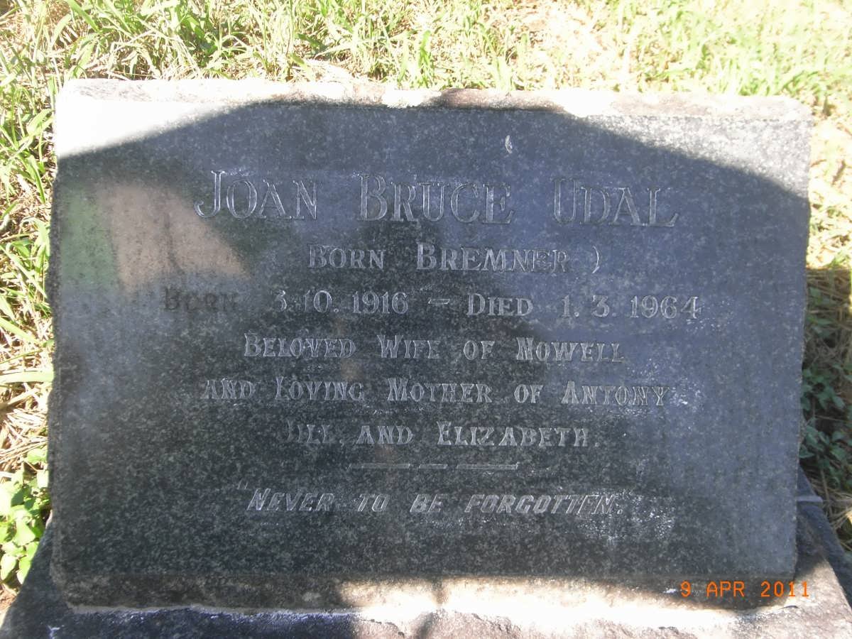 UDAL Joan Bruce nee BREMNER 1916-1964