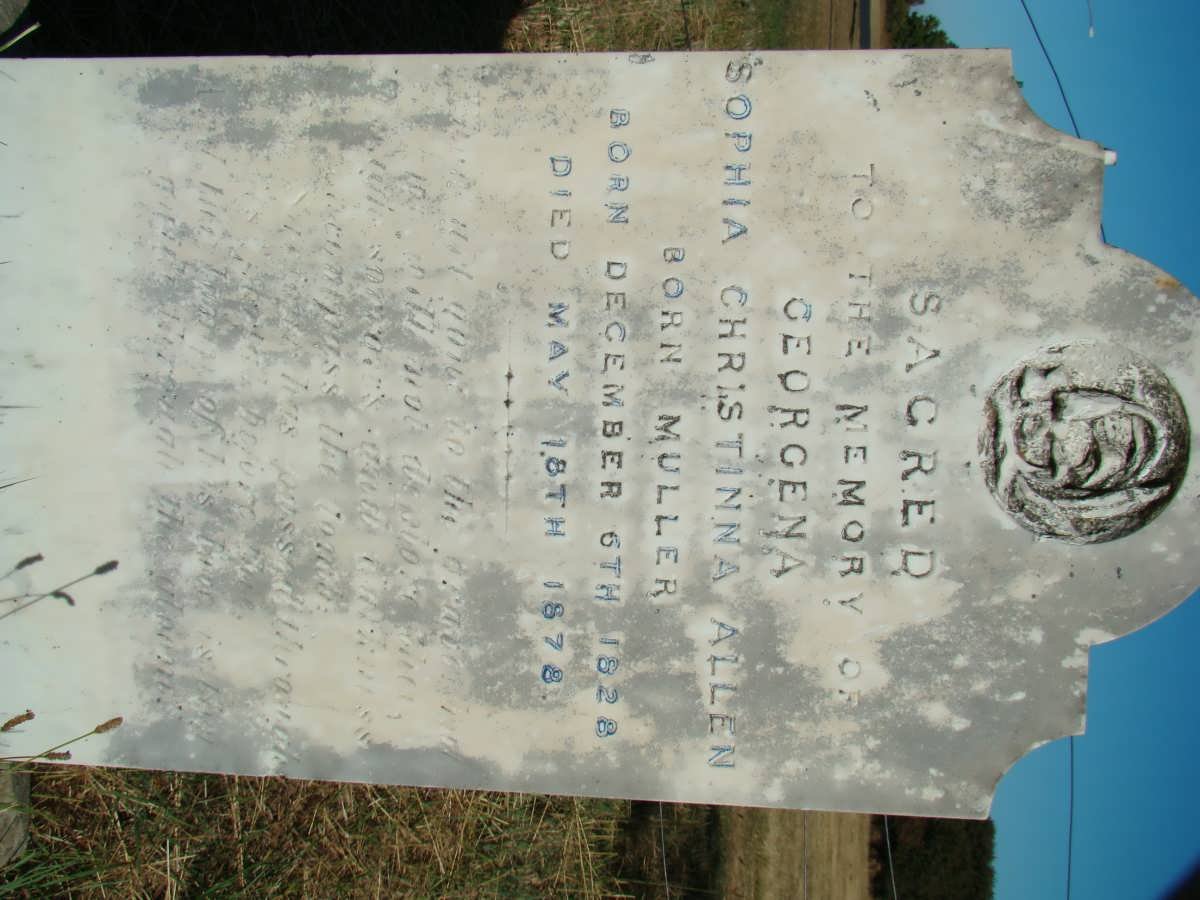 ALLEN Georgena Sophia Christinna nee MULLER 1828-1878