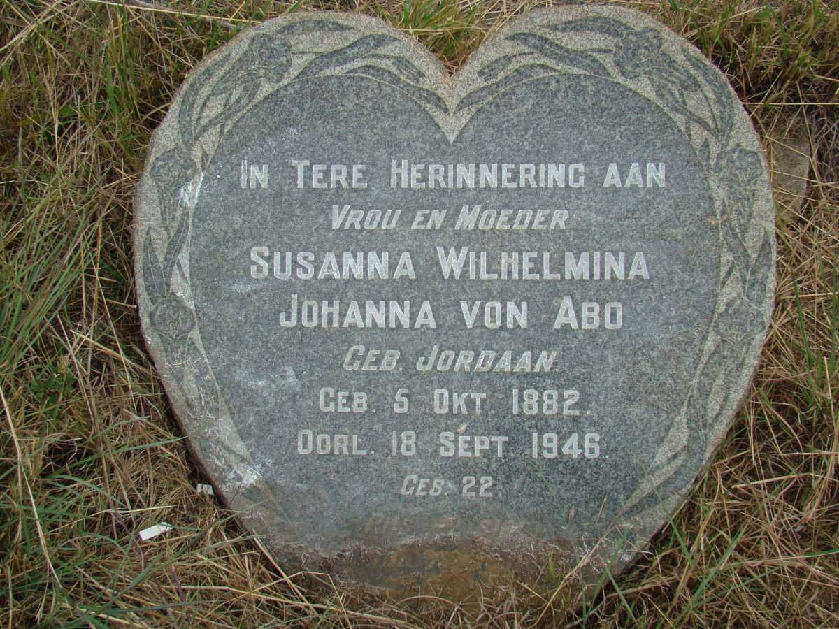 ABO Susanna Wilhelmina Johanna, von nee JORDAAN 1882-1946