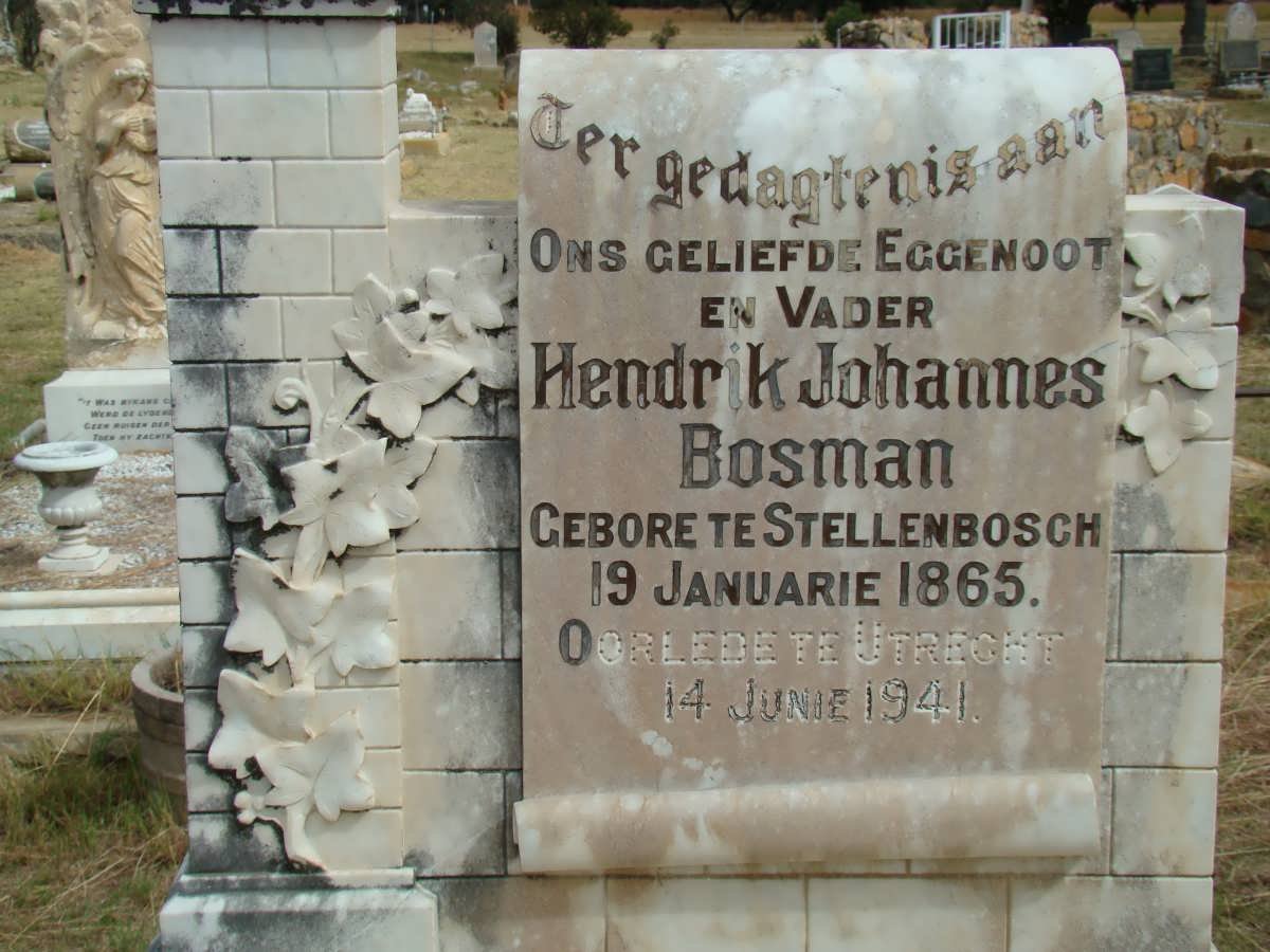 BOSMAN Hendrik Johannes 1865-1941
