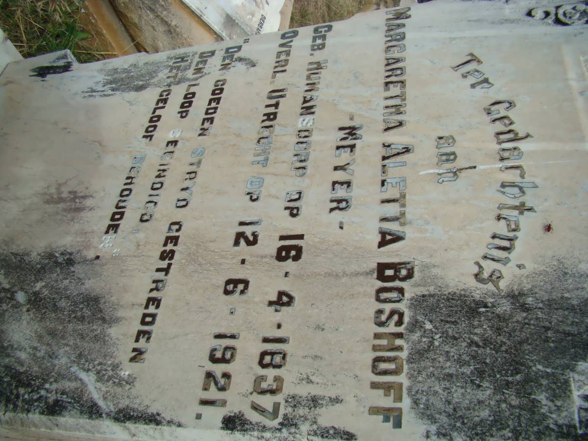BOSHOFF Margaretha Aletta nee MEYER 1837-1921
