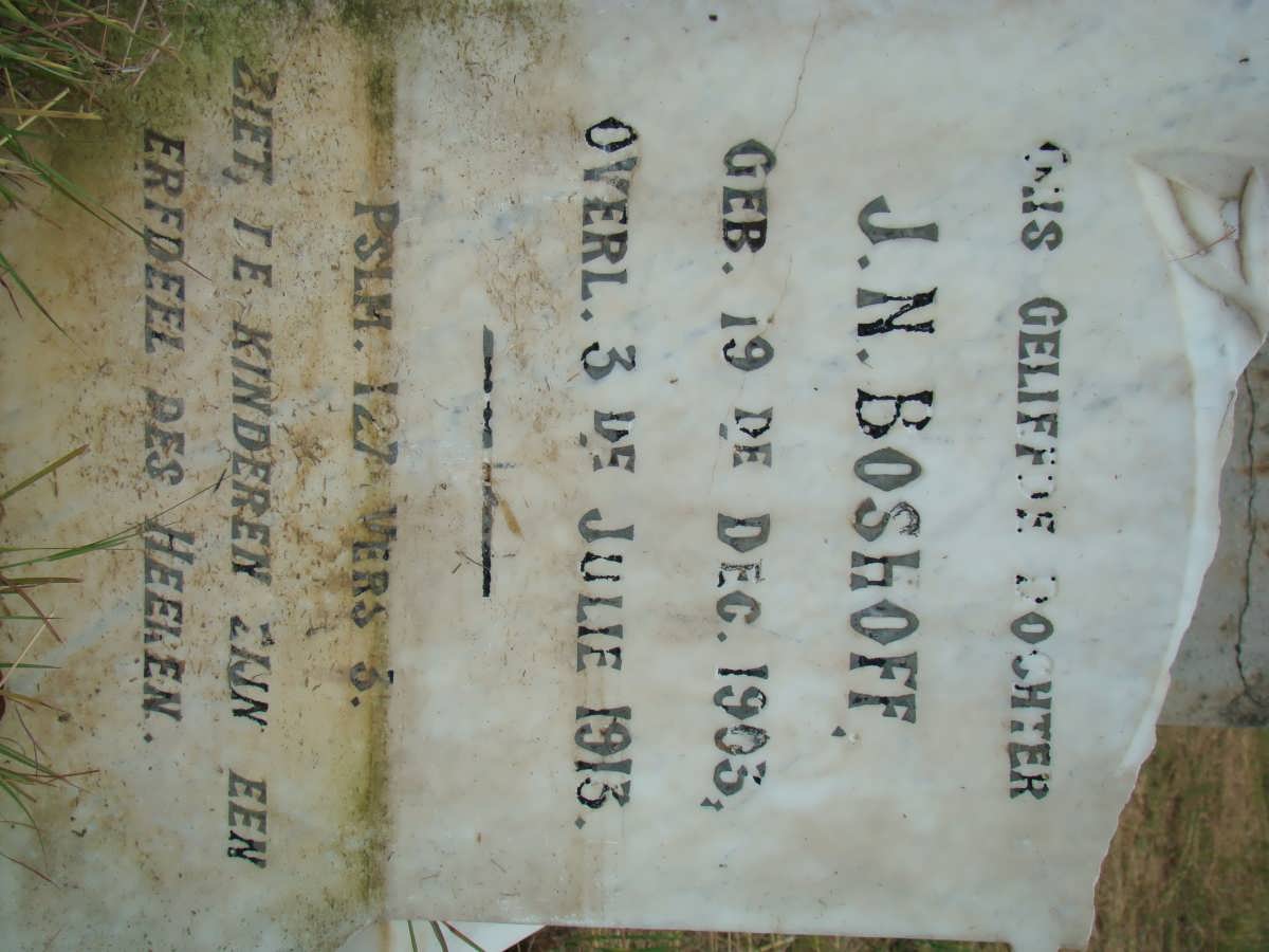 BOSHOFF J.N. 1905-1913