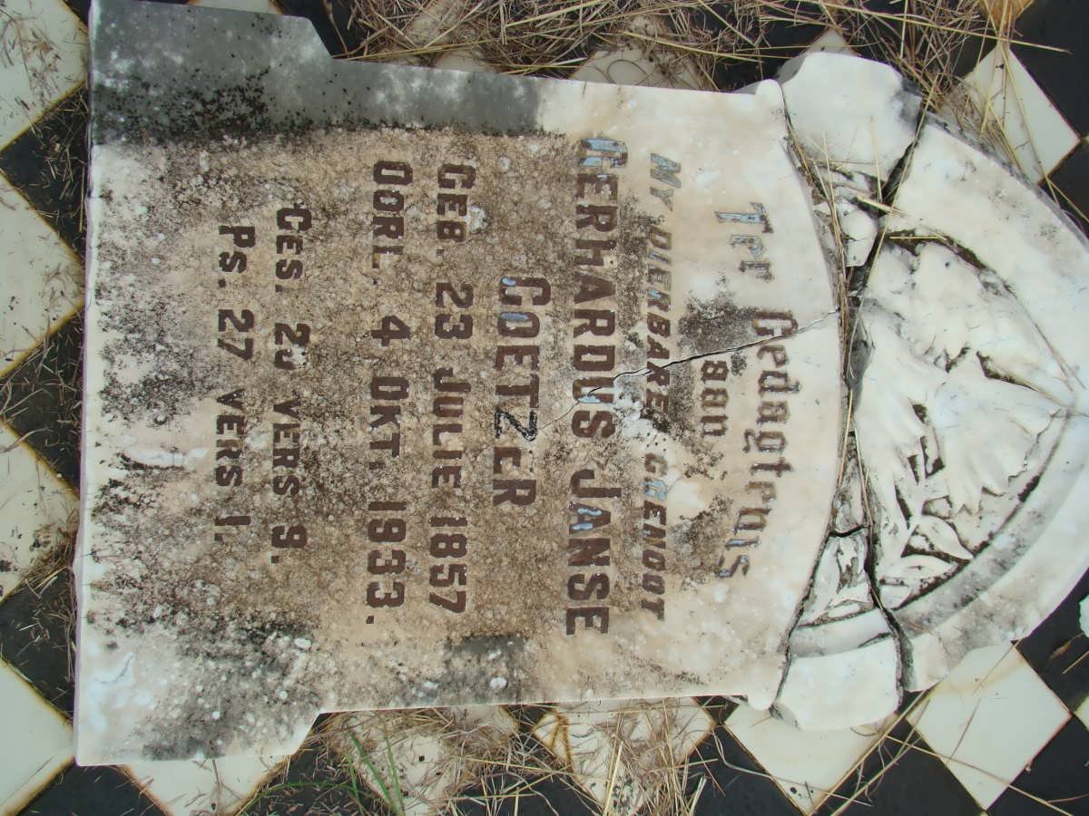 COETZER Gerhardus Janse 1857-1933