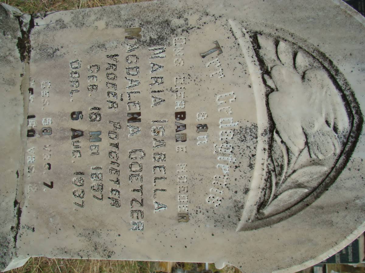 COETZER Maria Isabella Magdalena nee POTGIETER 1857-1937