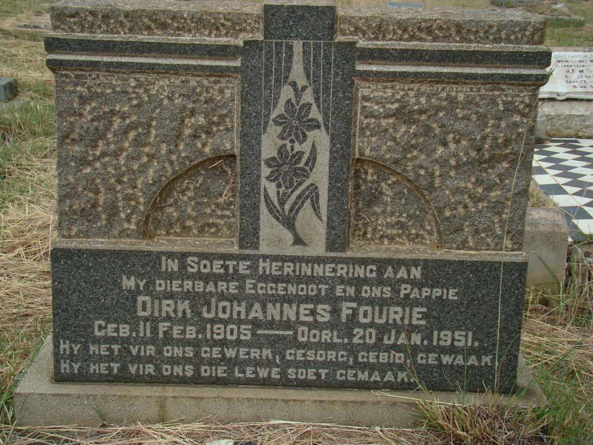 FOURIE Dirk Johannes 1905-1951