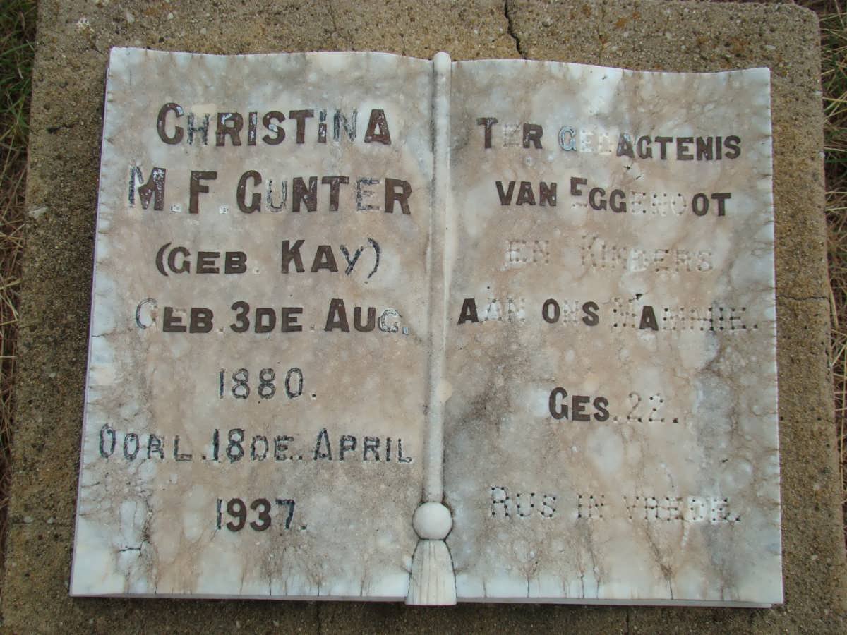 GUNTER Christina M.F. nee KAY 1880-1937