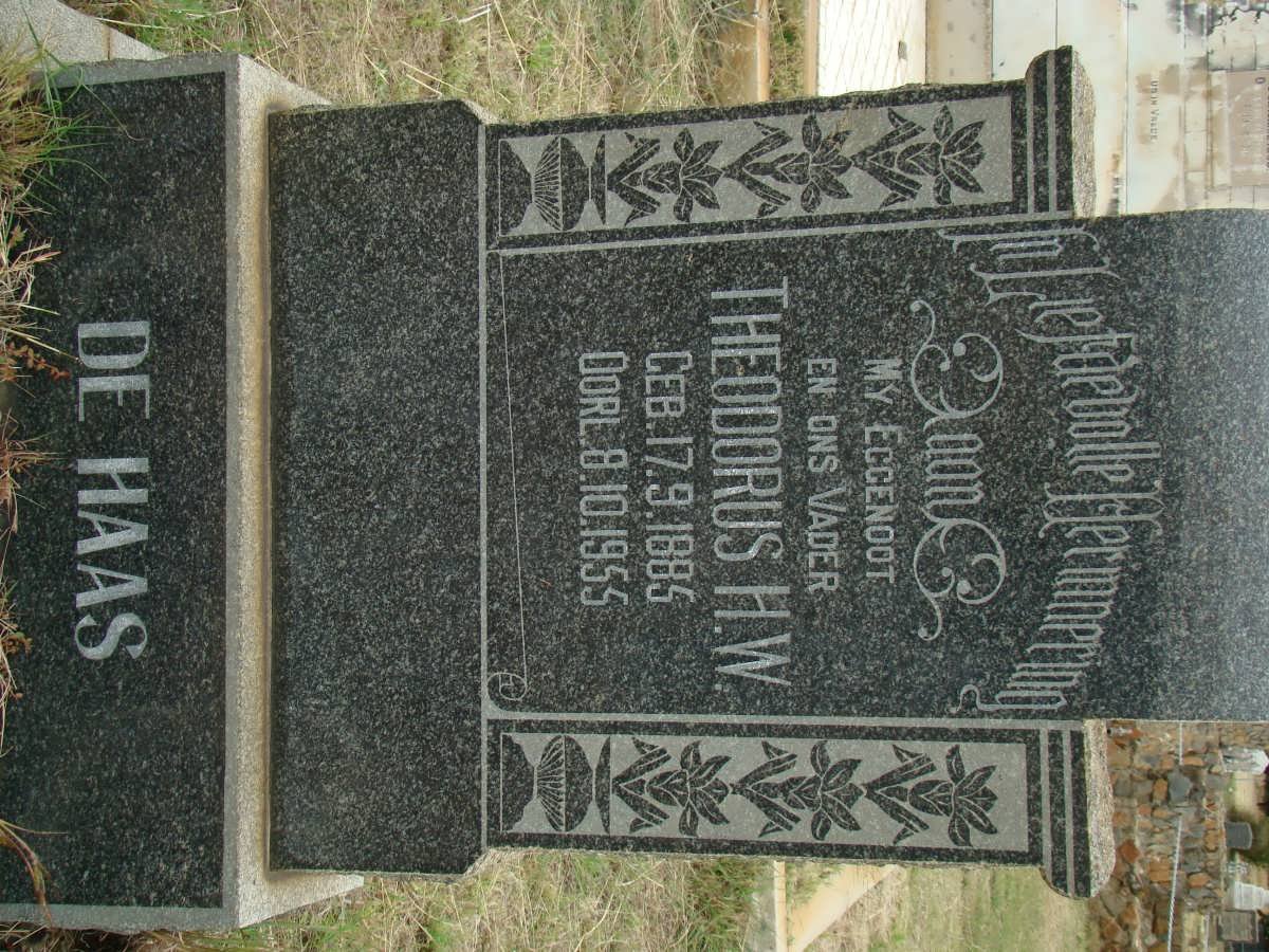HAAS Theodorus H.W., de 1885-1955