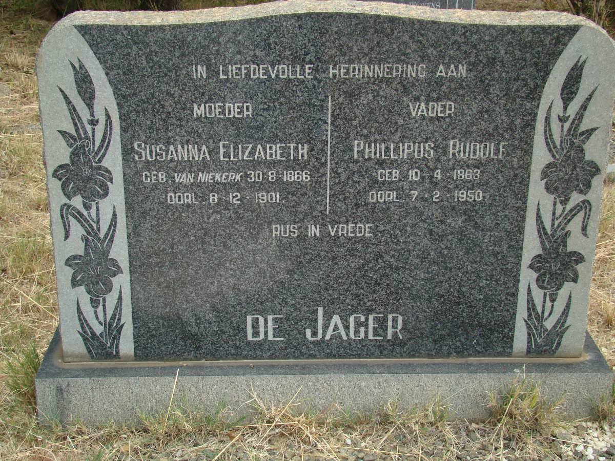 JAGER Phillipus Rudolf, de 1863-1950 &amp; Susanna Elizabeth VAN NIEKERK 1866-1901