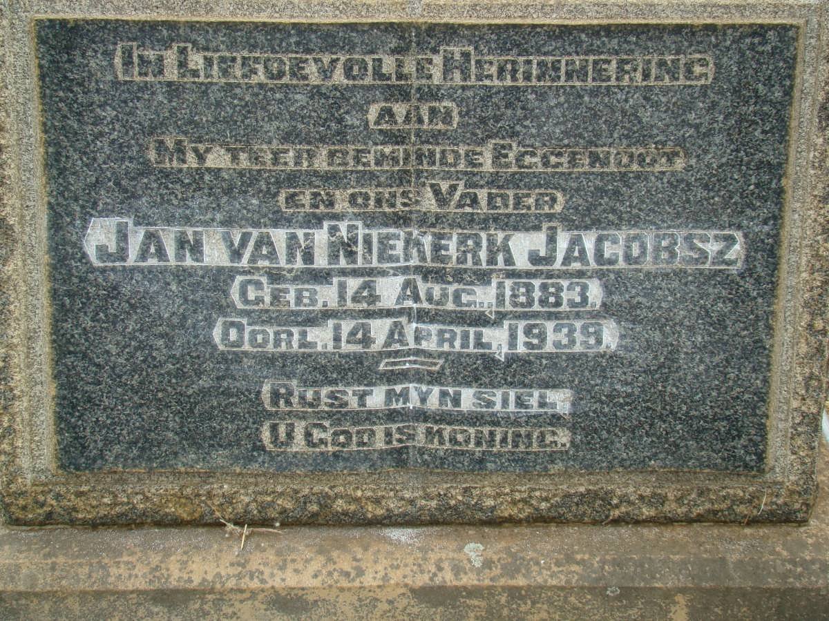 JACOBSZ Jan van Niekerk 1883-1939