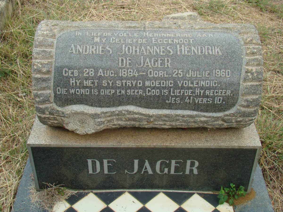 JAGER Andries Johannes Hendrik, de 1884-1960