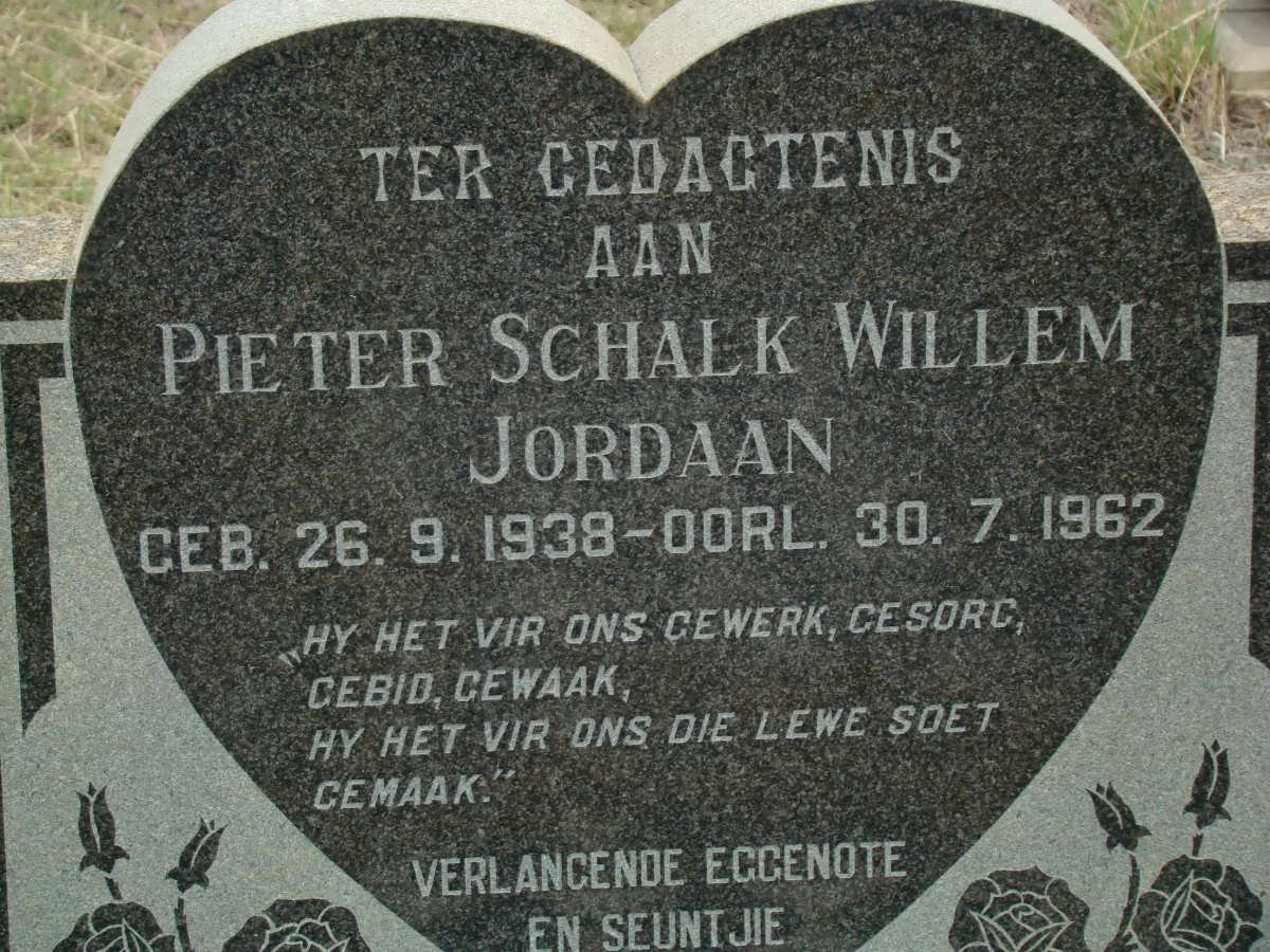 JORDAAN Pieter Schalk Willem 1938-1962