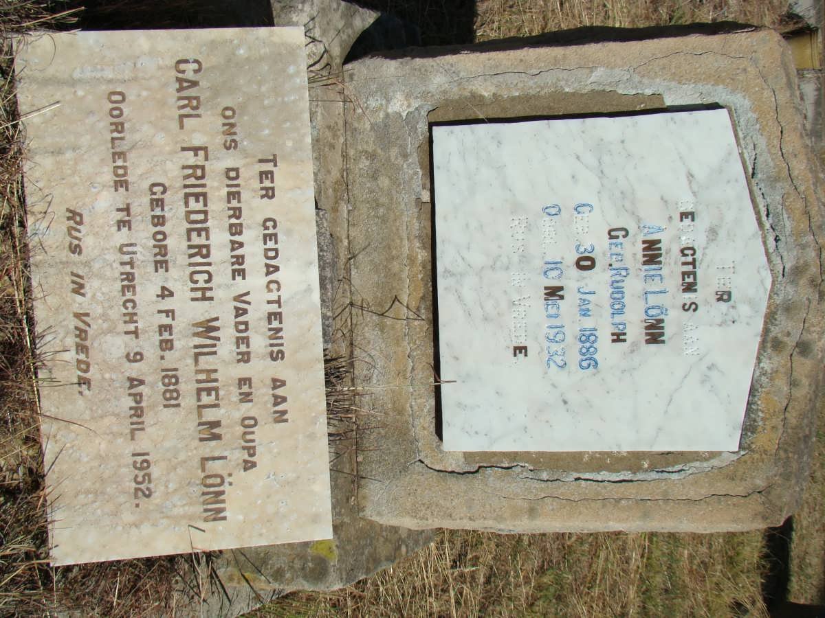 LONN Carl Friederich Wilhelm 1881-1952 &amp; Annie RUDOLPH 1886-1932