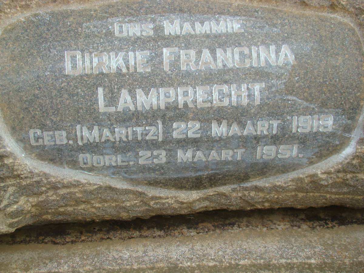 LAMPRECHT Dirkie Francina nee MARITZ 1919-1951