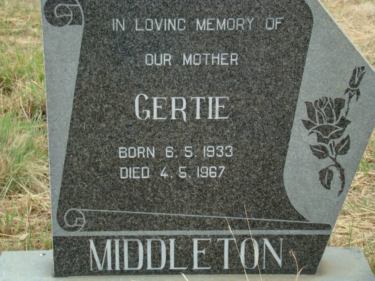 MIDDLETON Gertie 1933-1967