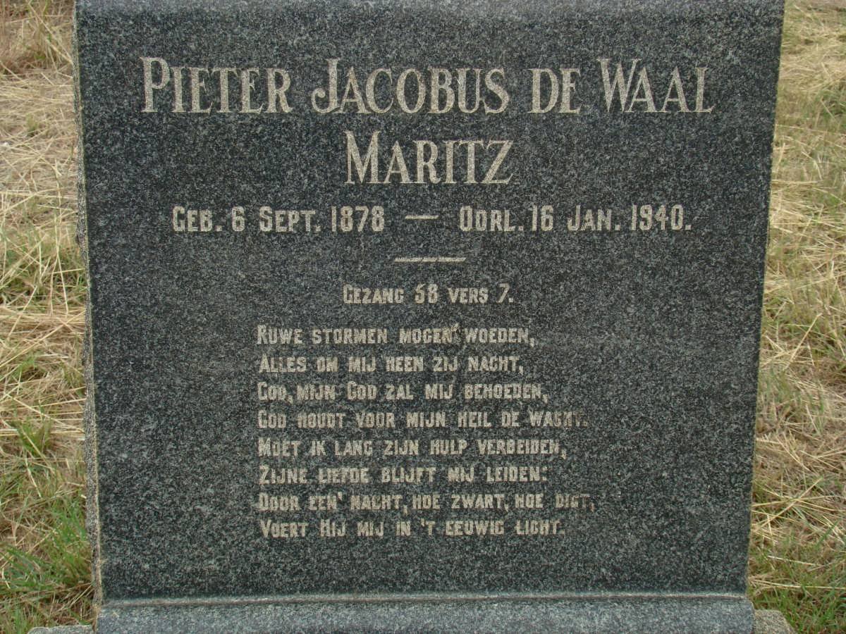 MARITZ Pieter Jacobus de Waal 1878-1940