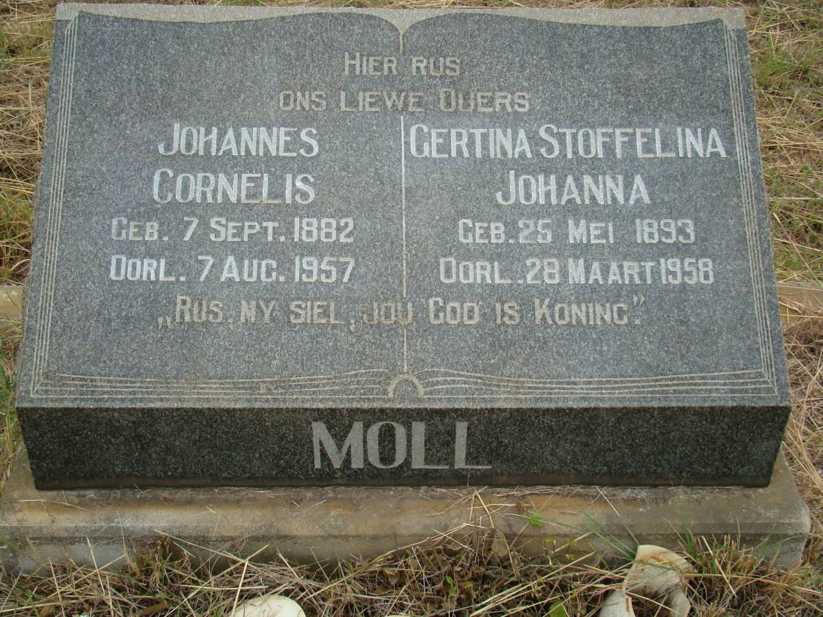 MOLL Johannes Cornelis 1882-1957 &amp; Gertina Stoffelina Johanna 1893-1958
