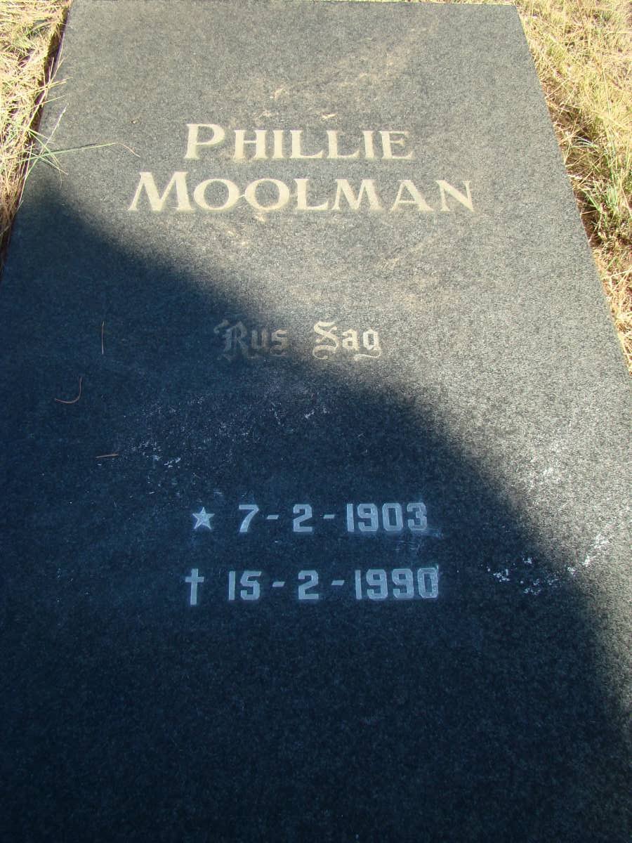 MOOLMAN Phillie 1903-1990