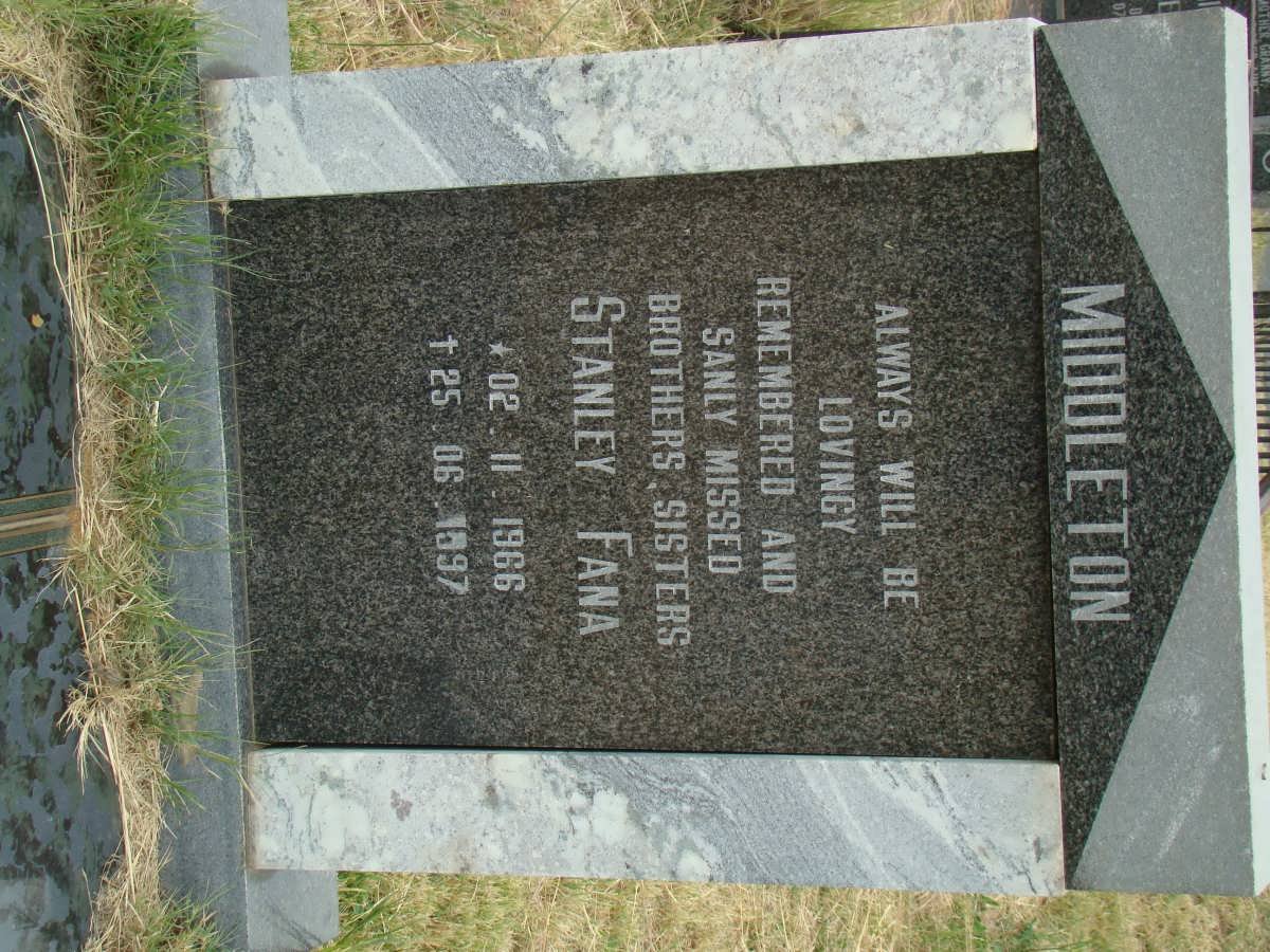 MIDDLETON Stanley Fana 1966-1997