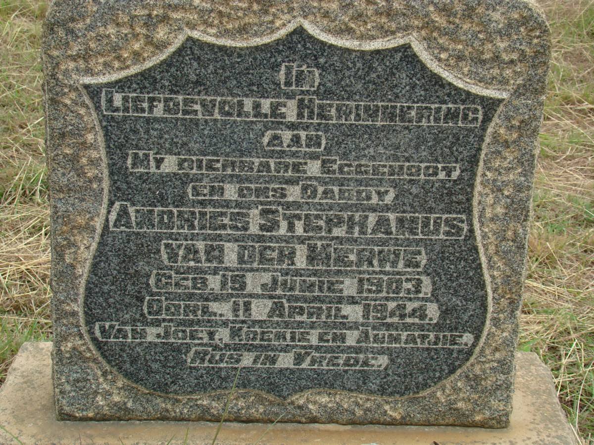 MERWE Andries Stephanus, van der 1903-1944