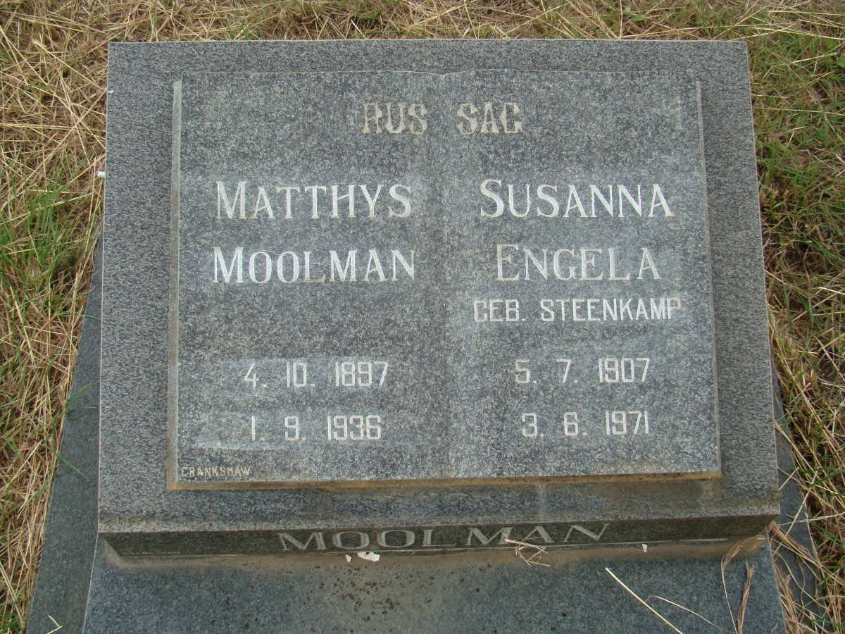 MOOLMAN Matthys 1897-1936 &amp; Susanna Engela STEENKAMP 1907-1971