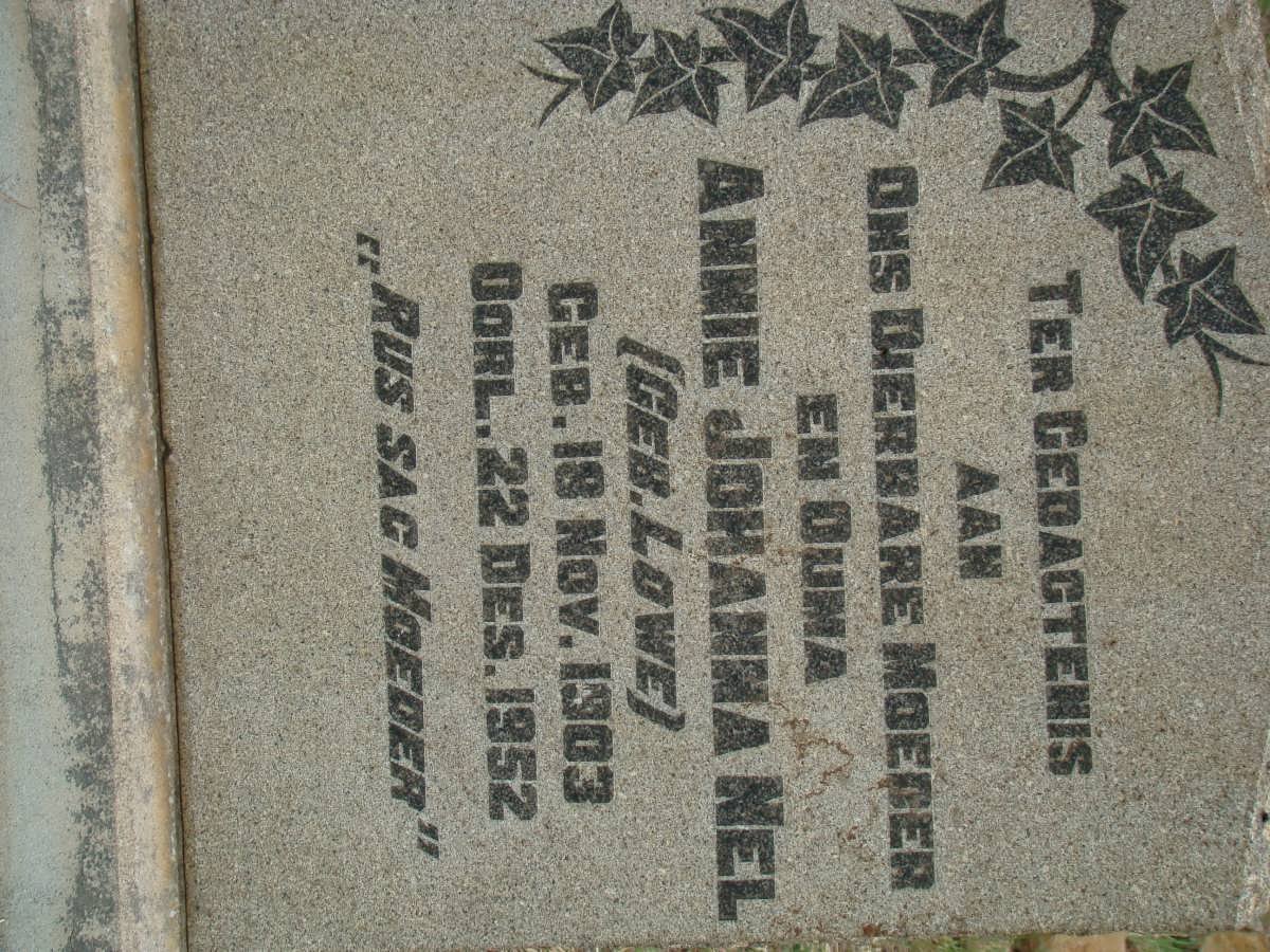 NEL Annie Johanna nee LOWE 1903-1952
