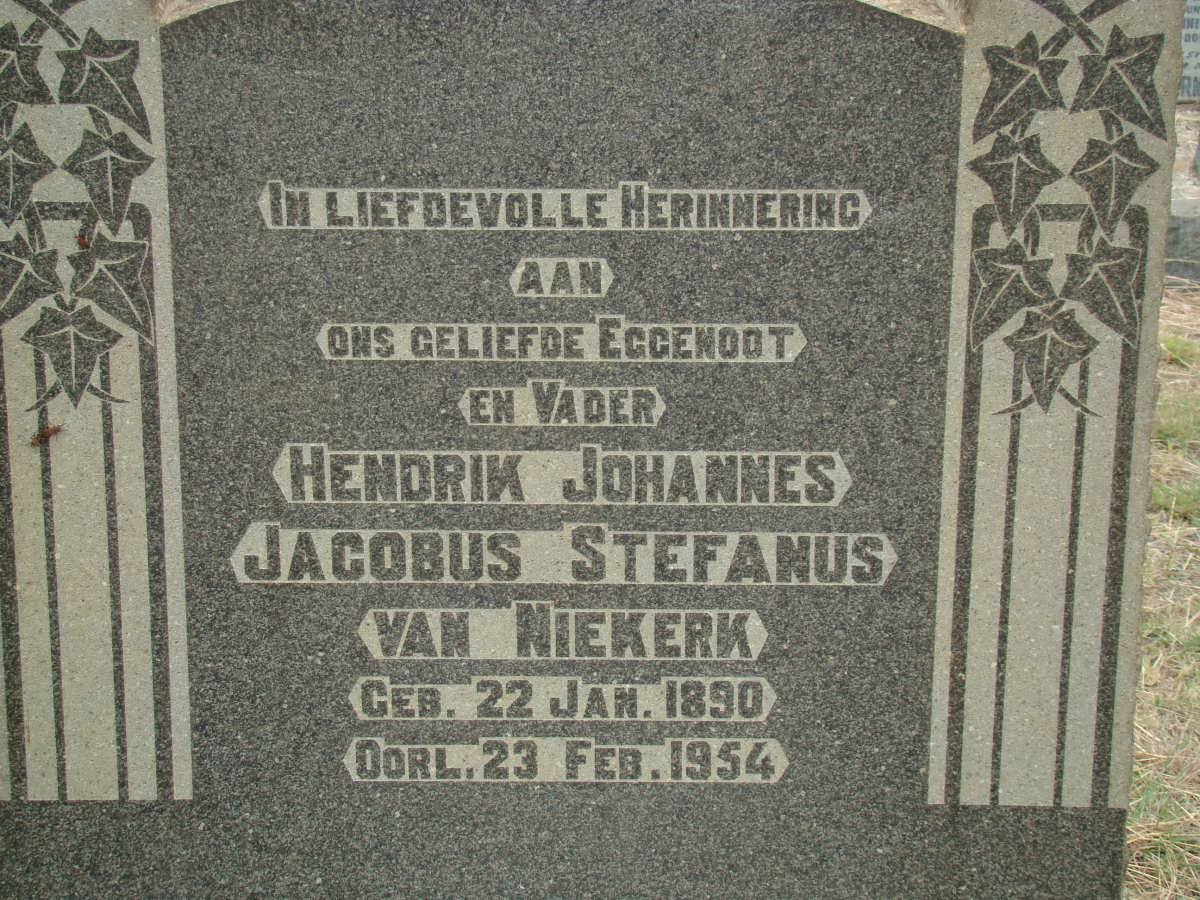 NIEKERK Hendrik Johannes Jacobus, van 1890-1954