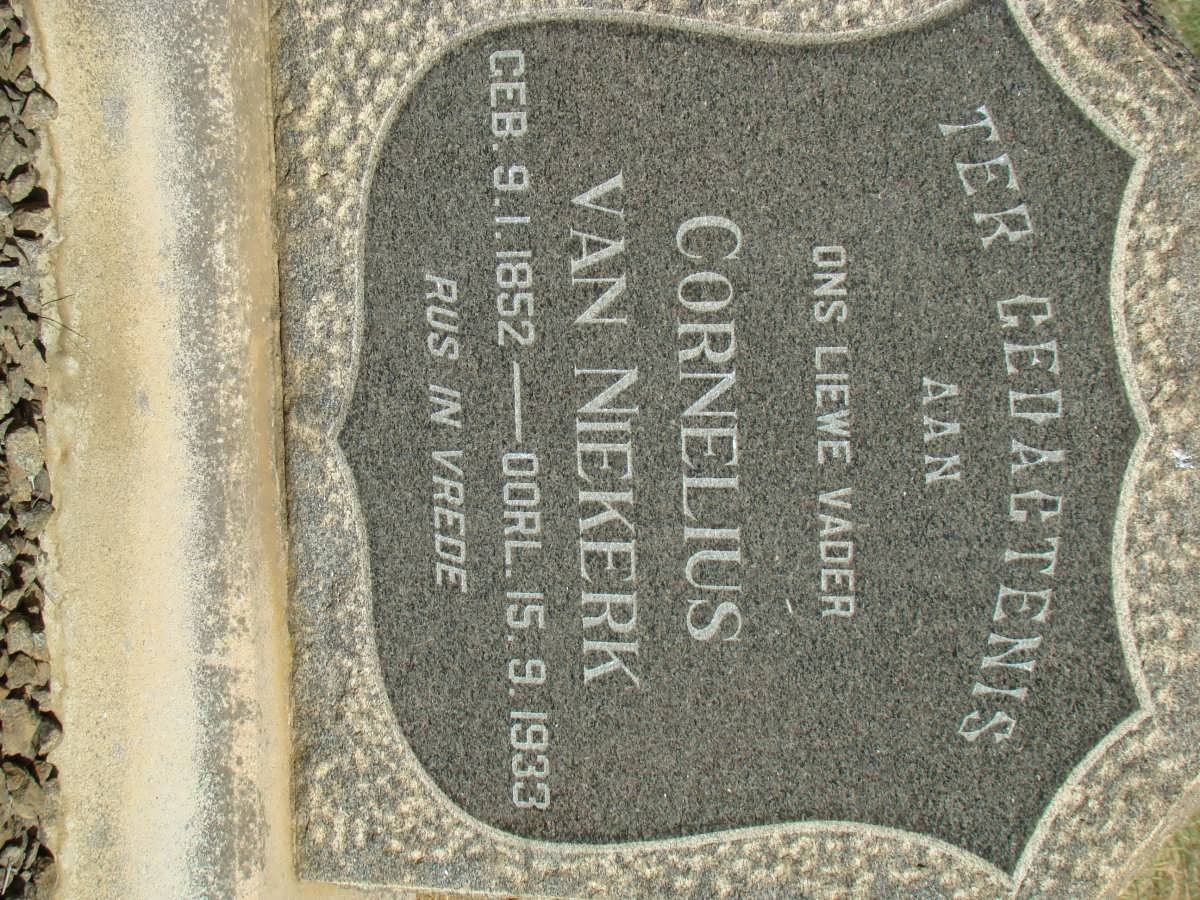 NIEKERK Cornelius, van 1852-1933