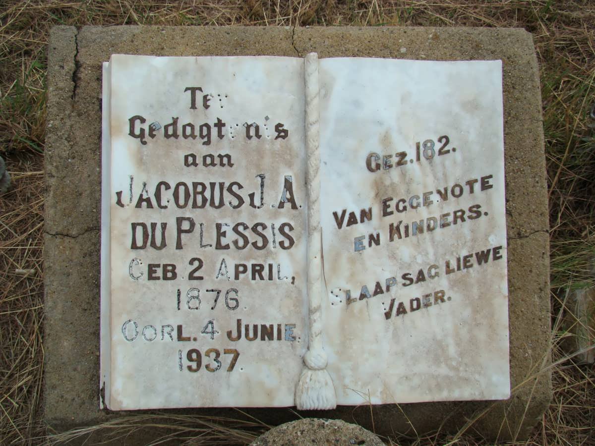 PLESSIS Jacobus J.A., du 1876-1937