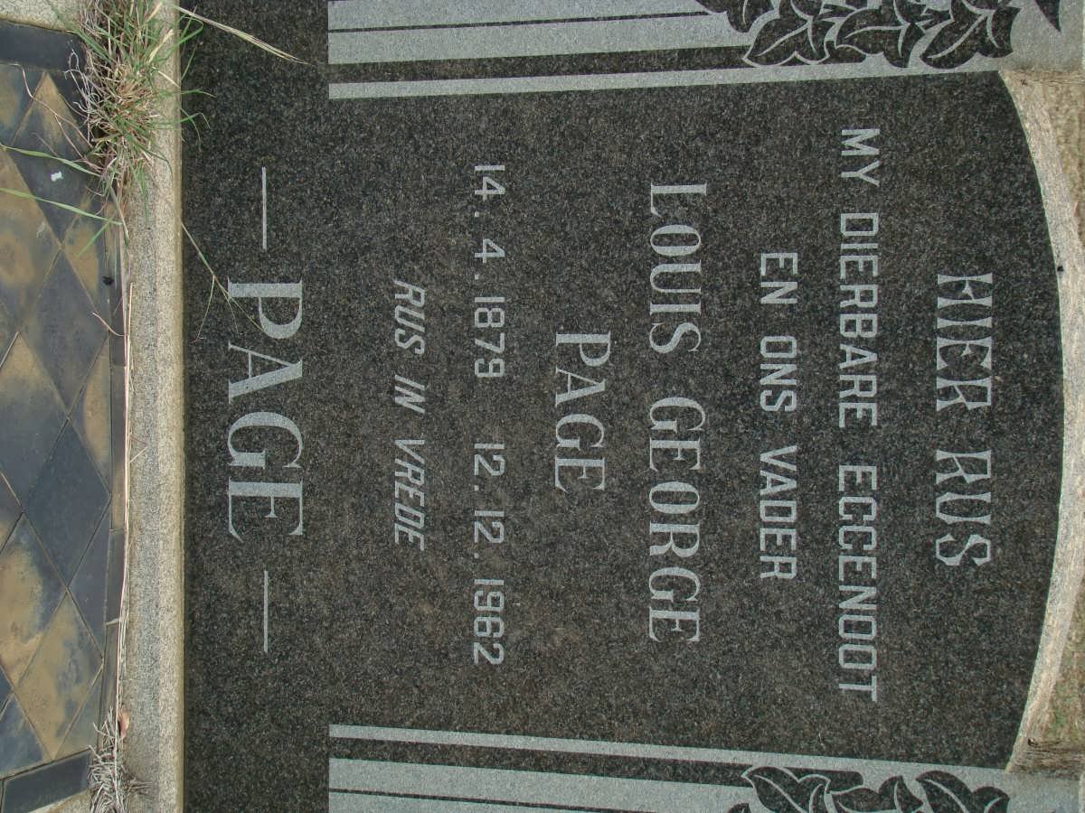 PAGE Louis George 1879-1962