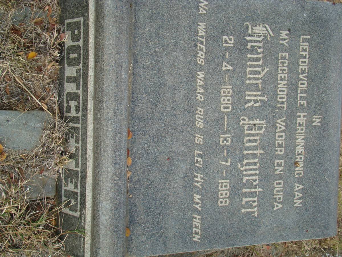 POTGIETER Hendrik 1880-1968