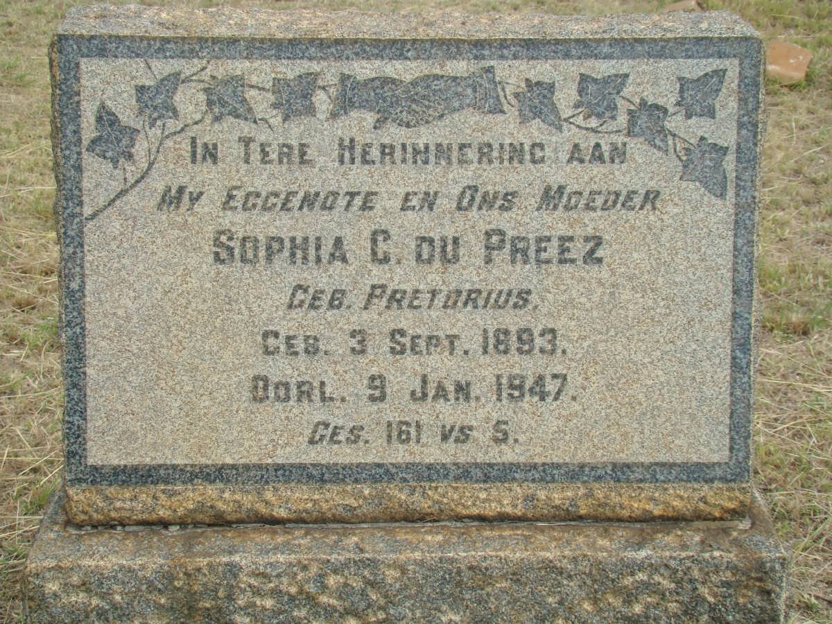 PREEZ Sophia C., du nee PRETORIUS 1893-1947