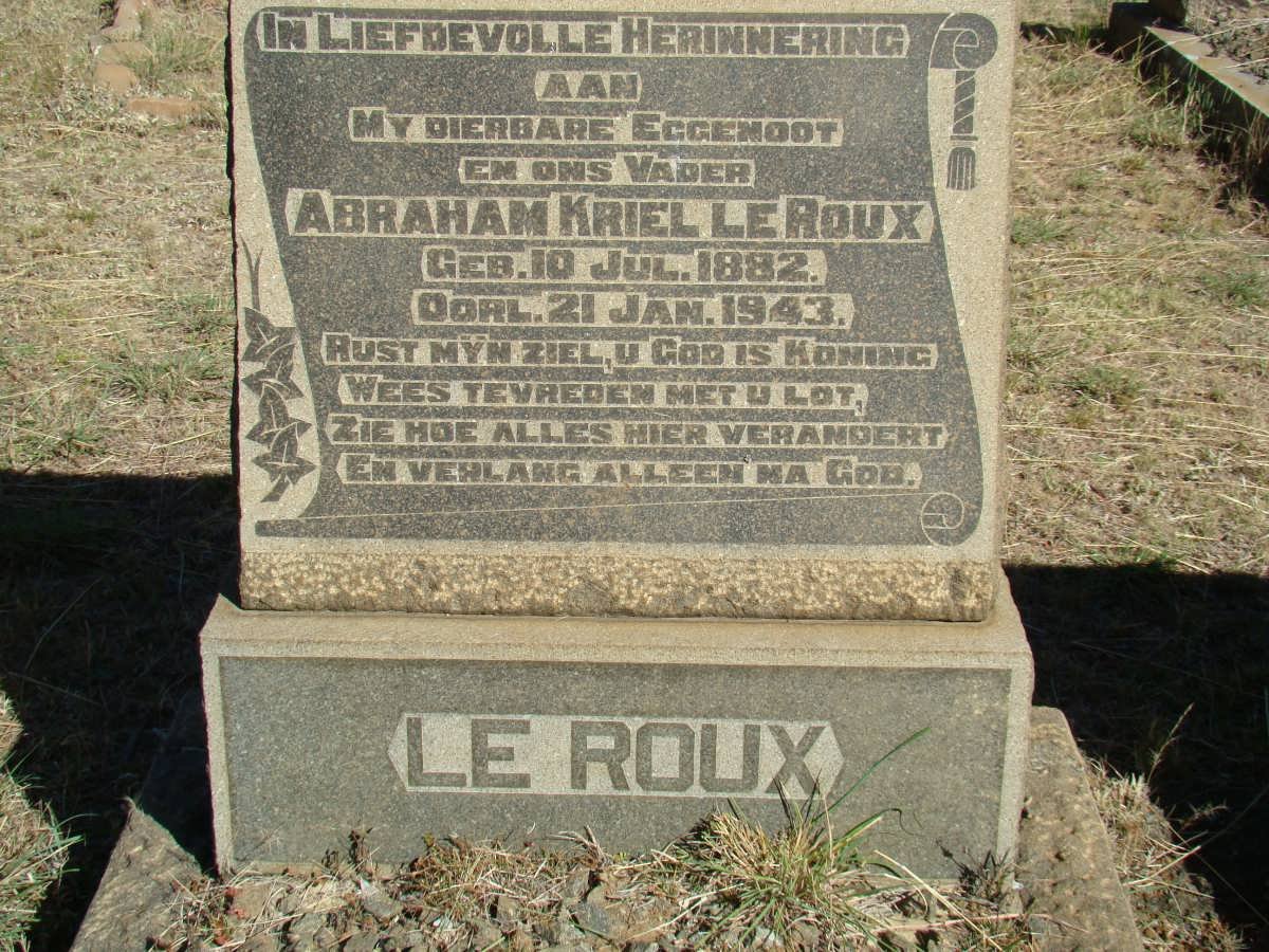ROUX Abraham Kriel, le 1882-1943