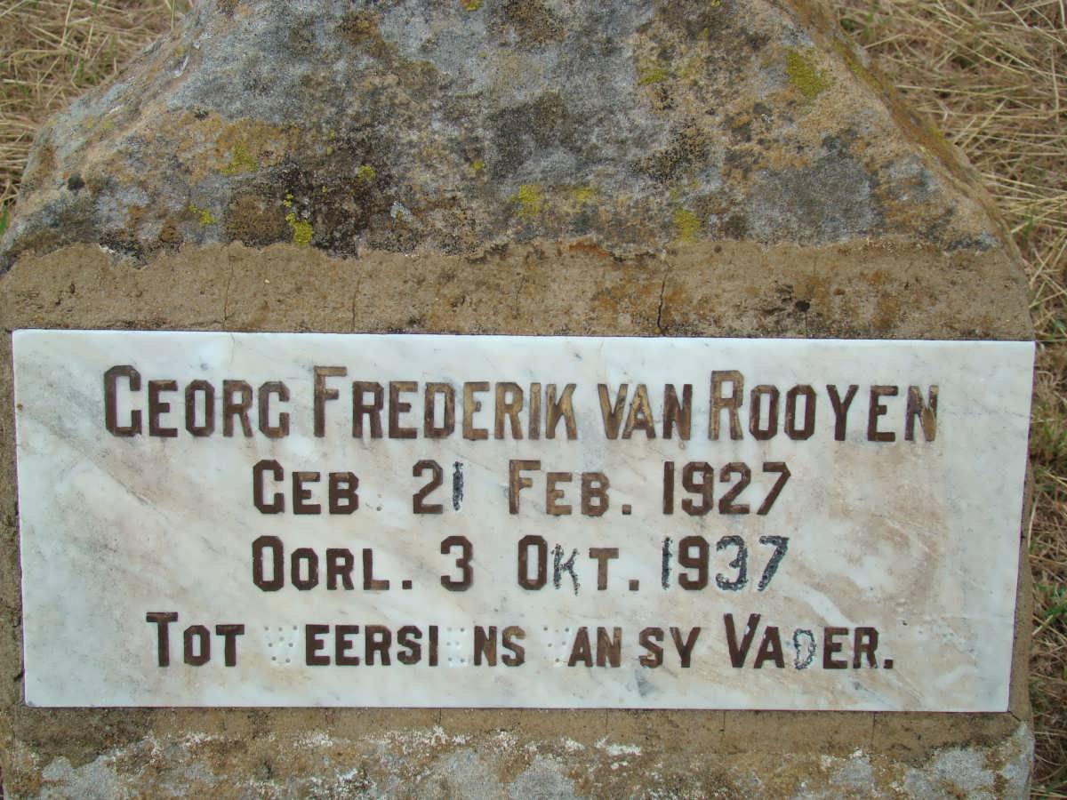 ROOYEN Georg Frederik, van 1927-1937