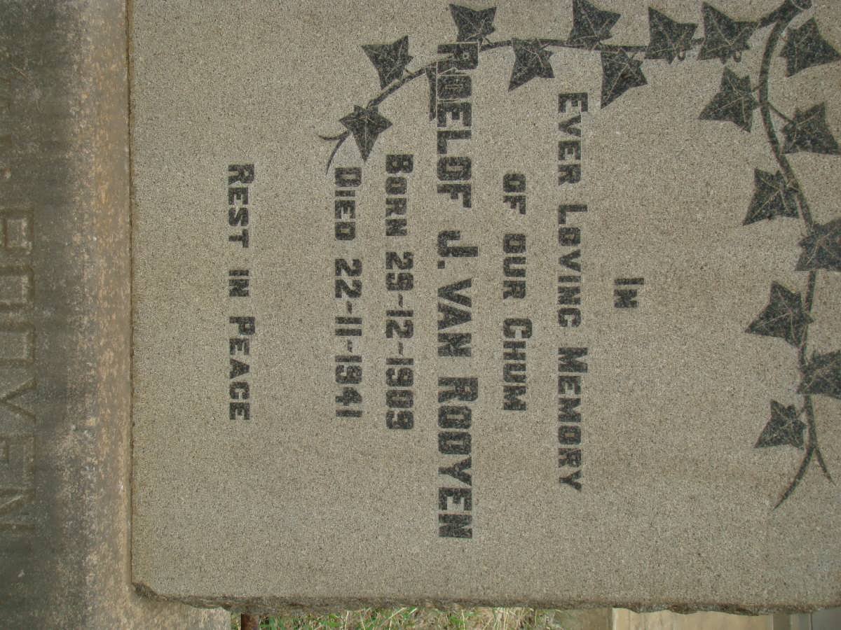 ROOYEN Roelof J., van 1909-1941