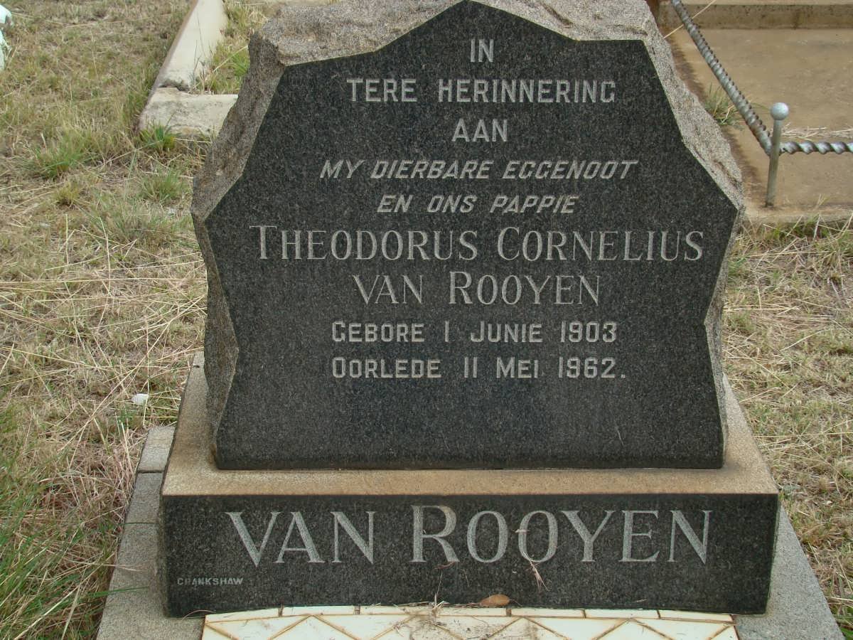 ROOYEN Theodorus Cornelius, van 1903-1962