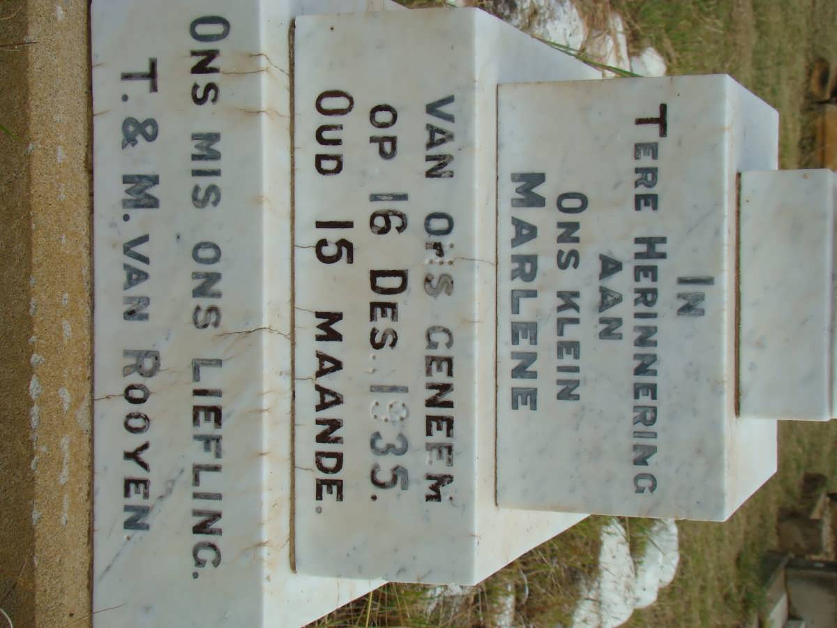 ROOYEN Marlene, van -1935