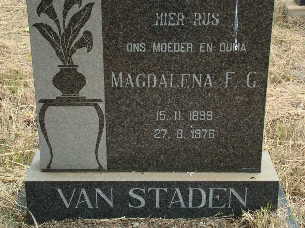 STADEN Magdalena F.G., van 1899-1976