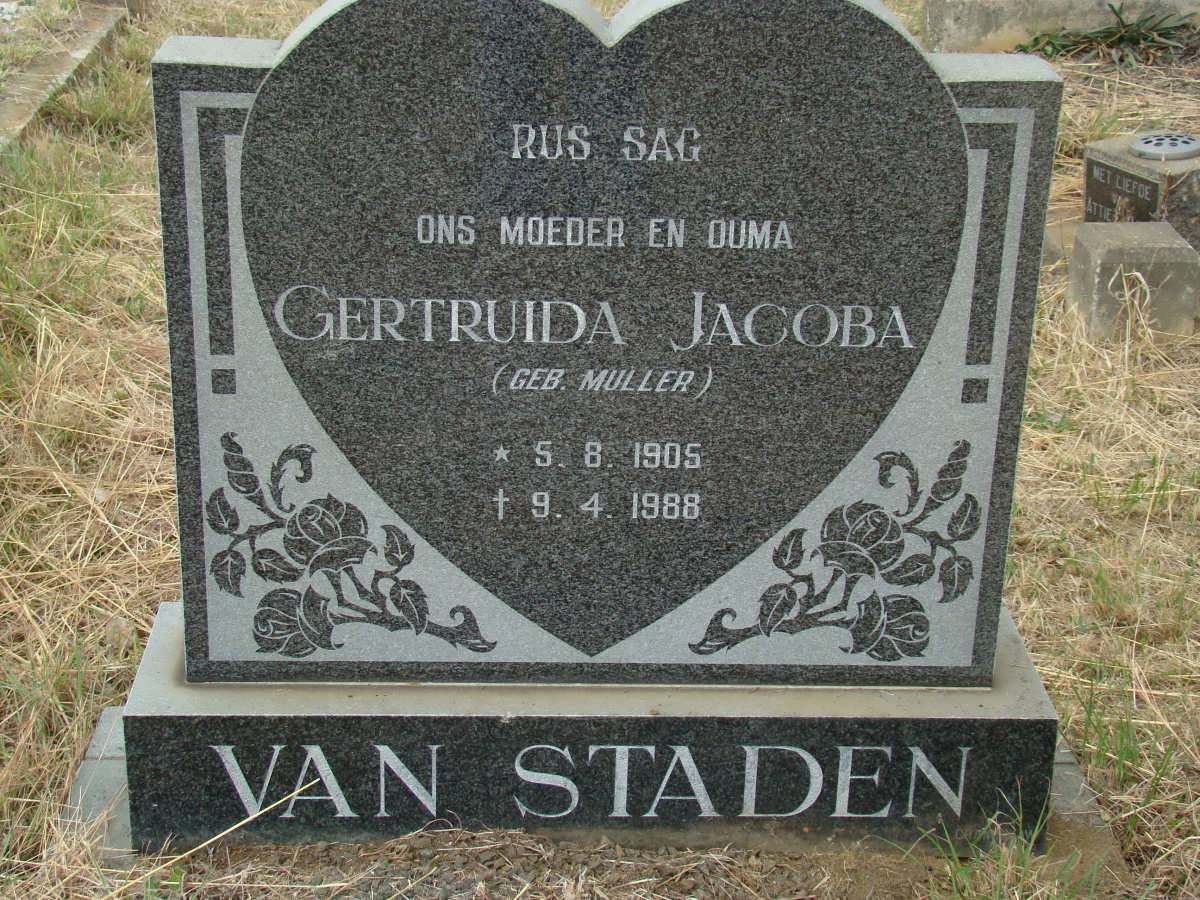 STADEN Gertruida Jacoba, van nee MULLER 1905-1988